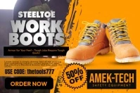 Work Boots Sale Poster template