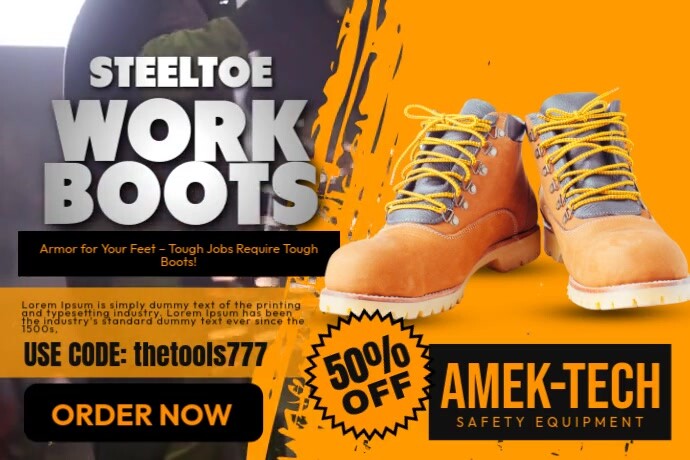 Work Boot Poster Copy of Work Boots Sale | PosterMyWall