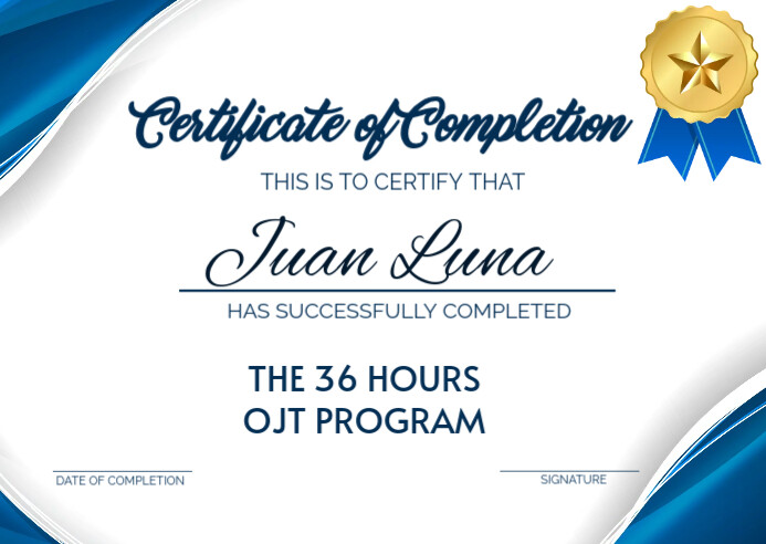 Work Certificate of completion Template | PosterMyWall