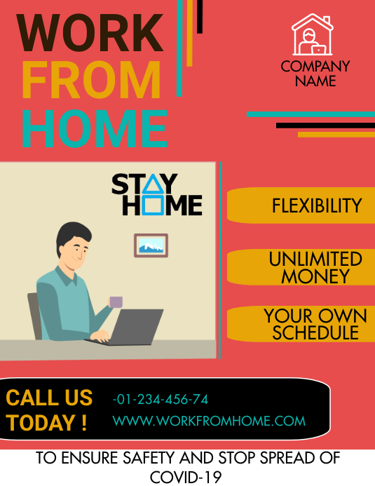 Work from home hiring template PosterMyWall