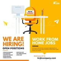 Work from Home Jobs, Remote Job Offer Instagram Post template