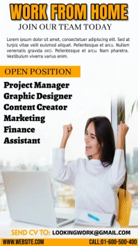 Work from home online business flyer Instagram Story template
