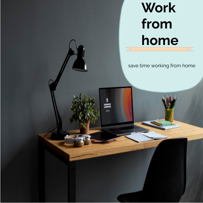 work from home poster Wpis na Instagrama template