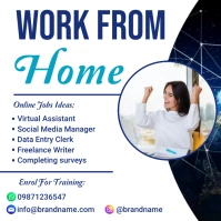 Work from home training, online jobs training Instagram-bericht template