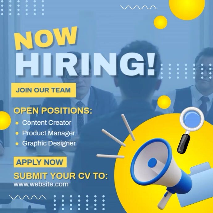 Work Hiring Ads Template | PosterMyWall