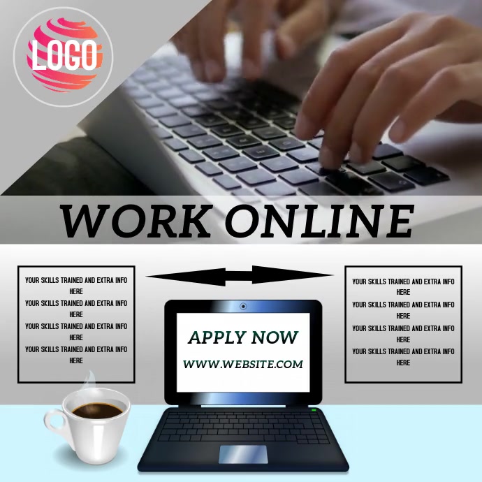 WORK ONLINE AD TEMPLATE | PosterMyWall