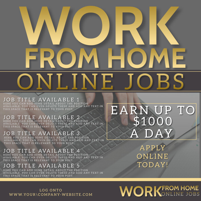 work online from home template สี่เหลี่ยมจัตุรัส (1:1)