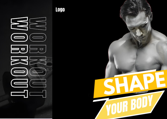 Work out and shape your body 明信片 template