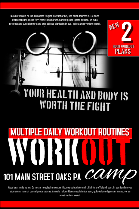 work out Cartaz template