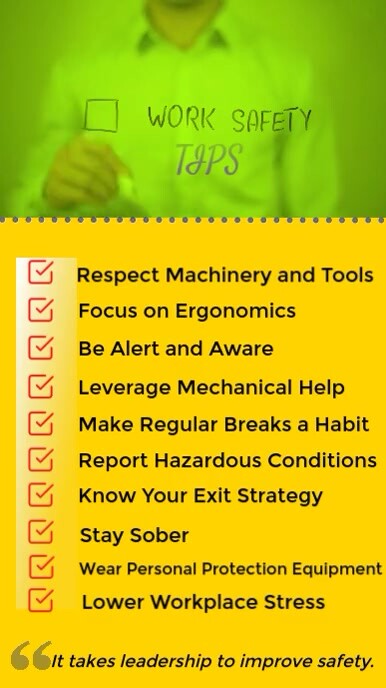 Work Tips Label work safety tips Template | PosterMyWall