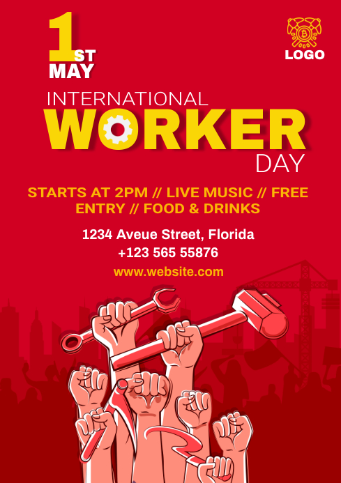 Worker day Flyer Template | PosterMyWall