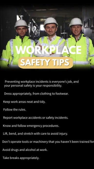 Key Safety Tips Workerplace Safety Tips Digital Signage Template | PosterMyWall