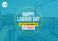 Workers day post card Postal template