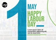 Workers day post card Postal template
