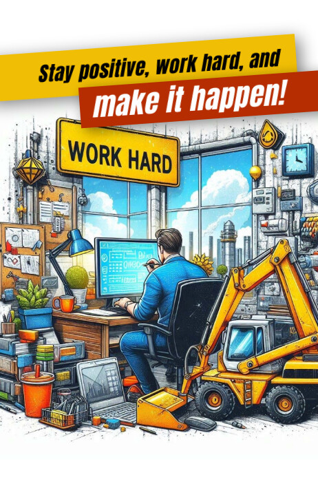 Workhard Poster template