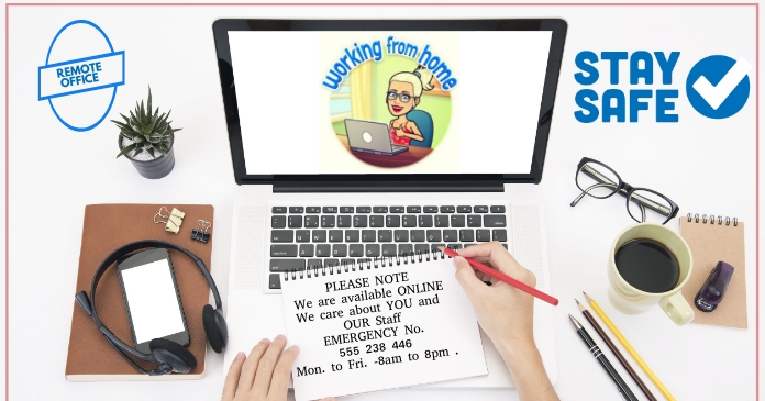WORKING FROM HOME Facebook Shared Image template