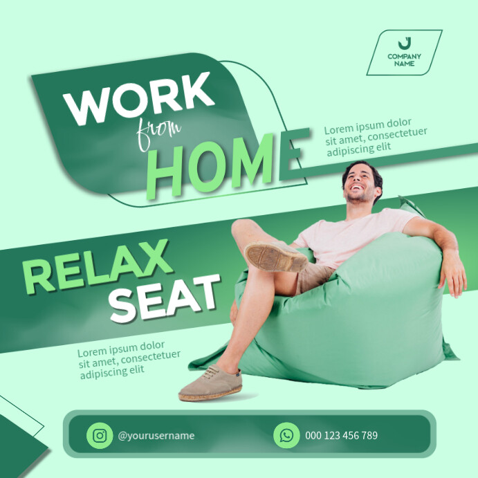 working from home Relax sofa ads Template | PosterMyWall