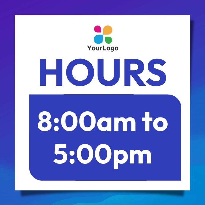 Working hours Template | PosterMyWall