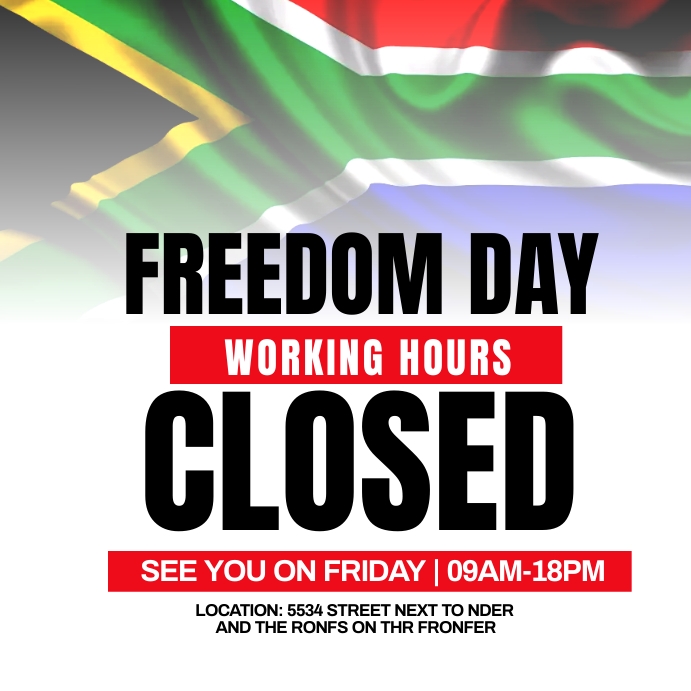 working hours Template PosterMyWall