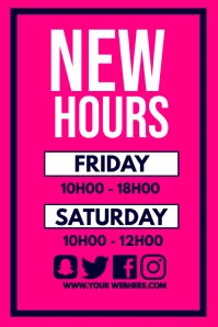working hours Poster template