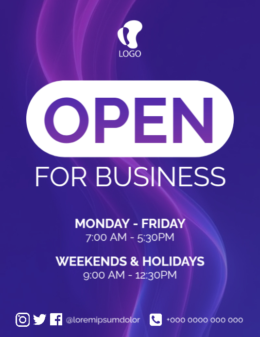 Plantilla de Business Hours Announcement | PosterMyWall
