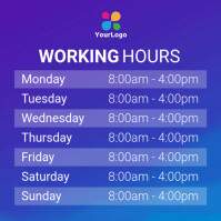 Working Hours flyer Instagram Post template