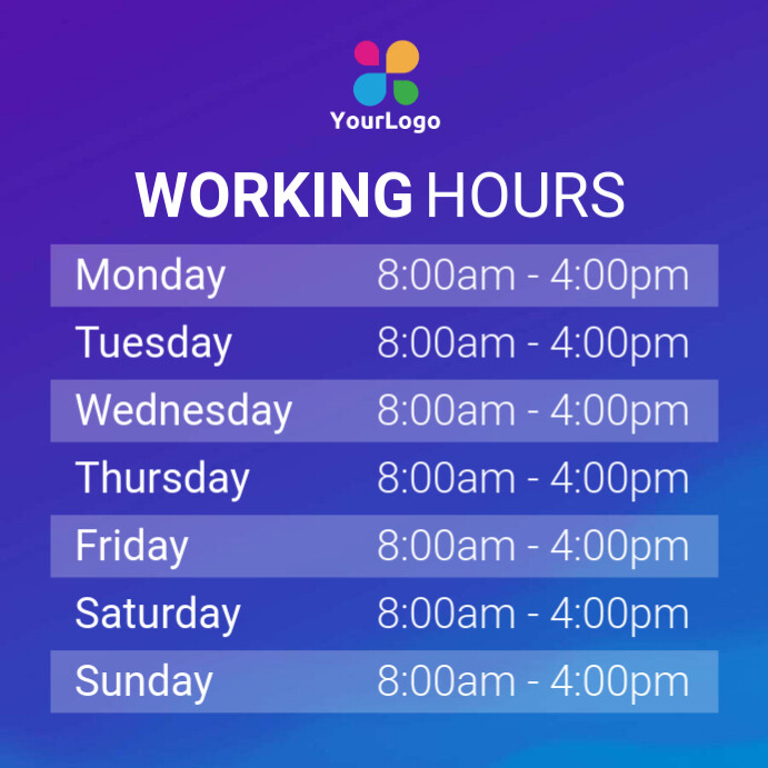 Working Hours flyer Template | PosterMyWall
