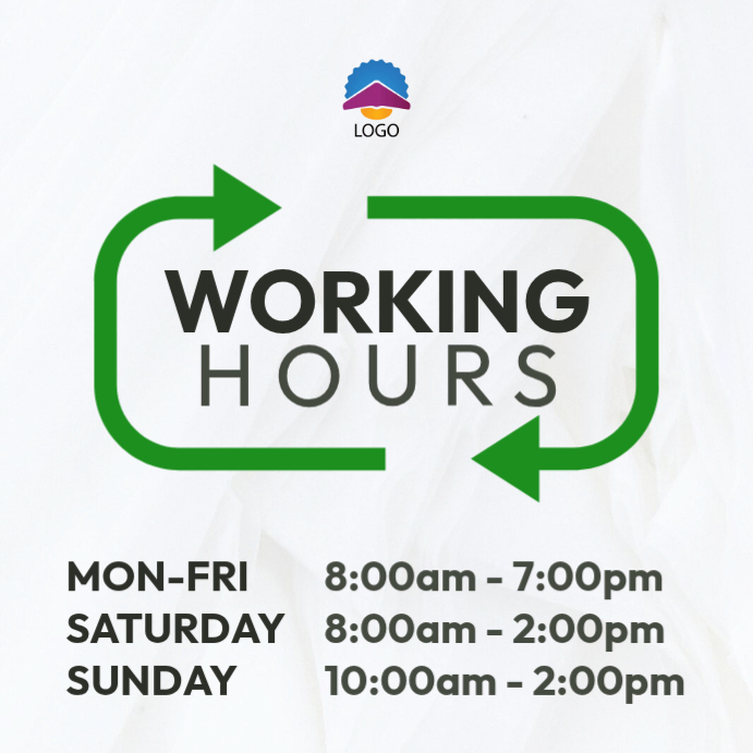 working hours flyer Template | PosterMyWall