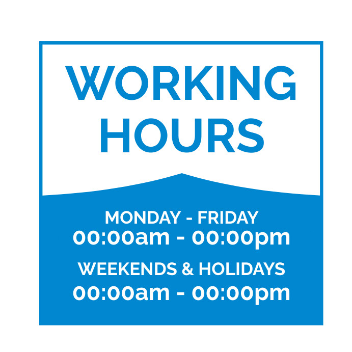 working hours flyer Instagram Post template