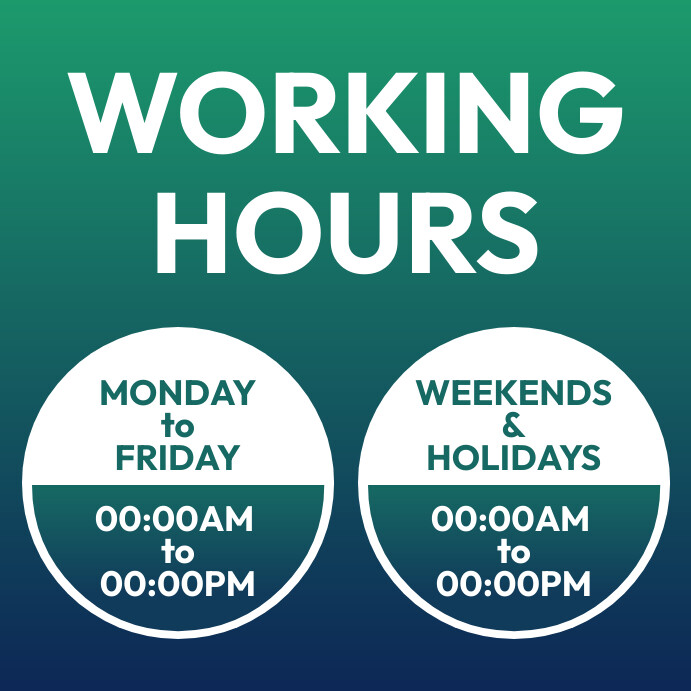 working hours flyer template | PosterMyWall
