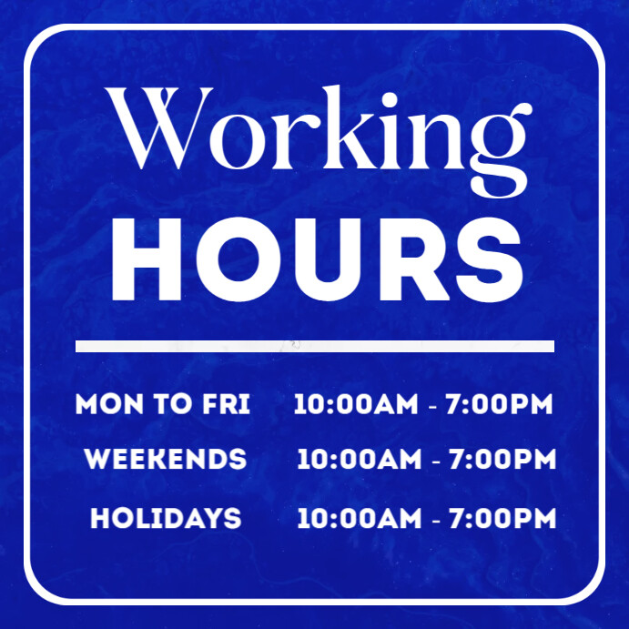 Working hours flyer template | PosterMyWall
