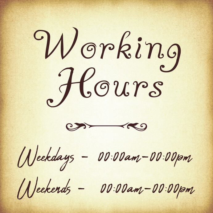 Working hours flyer template | PosterMyWall