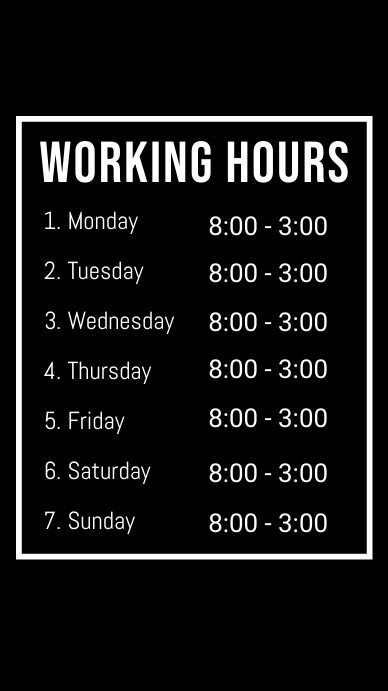WORKING HOURS FLYERS Template | PosterMyWall