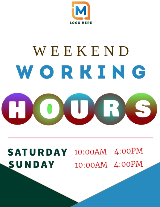 WORKING HOURS JOB HIRE Template | PosterMyWall