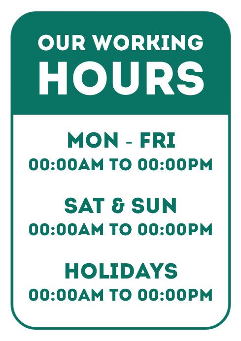 Working hours poster template | PosterMyWall