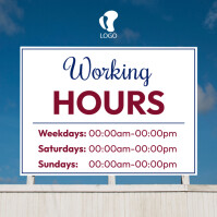 Working Hours square flyer Instagram Post template