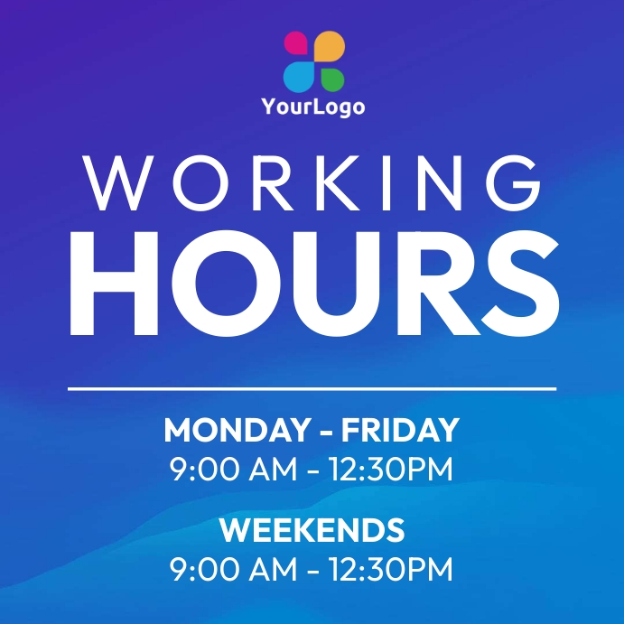 Copy of working hours template | PosterMyWall