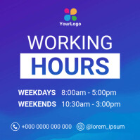 working hours template Instagram Post