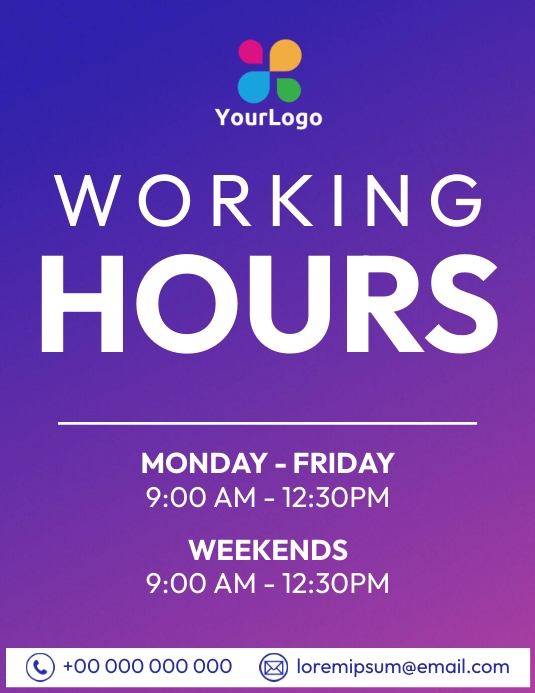 Working Hours Template PosterMyWall working-hours-template-postermywall