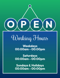 Working hours Template | PosterMyWall