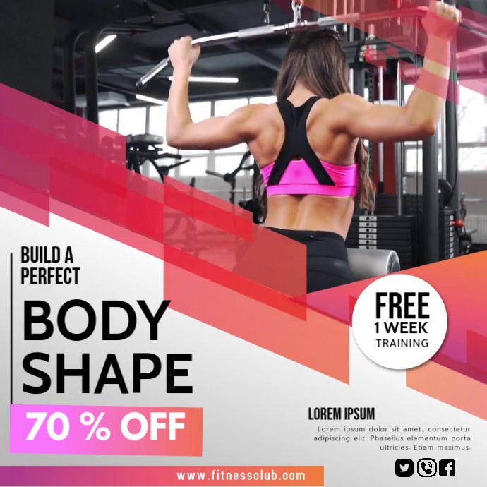 workout, online Gym classes Square (1:1) template