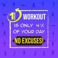 Workout Motivation Square Video Квадрат (1 : 1) template