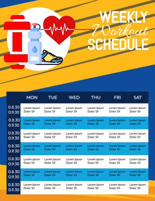 workout-routine-schedule-template Flyer (US Letter)