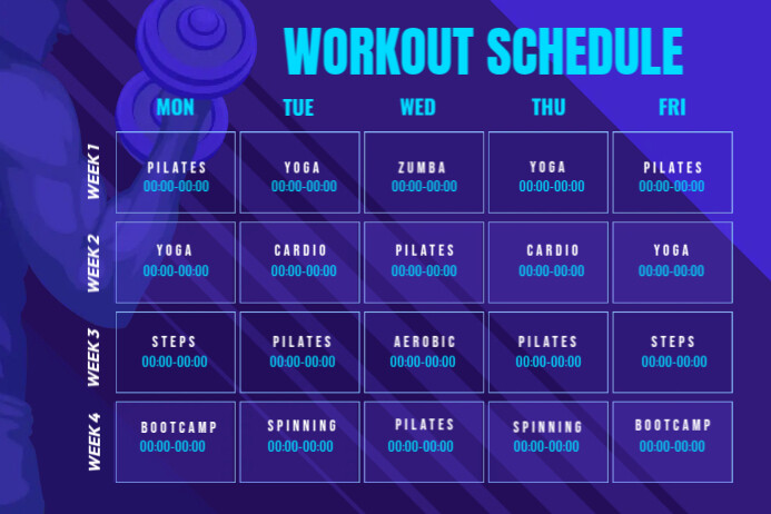 Workout Schedule Template | PosterMyWall