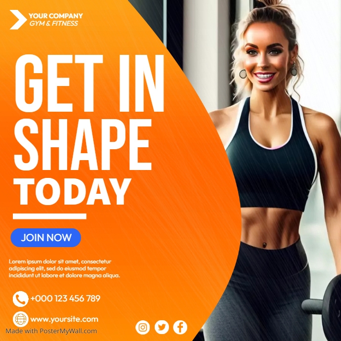 Workout Square Ads Template | PosterMyWall