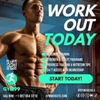 Workout Today Gym Personal Training Ad Template Instagram Post