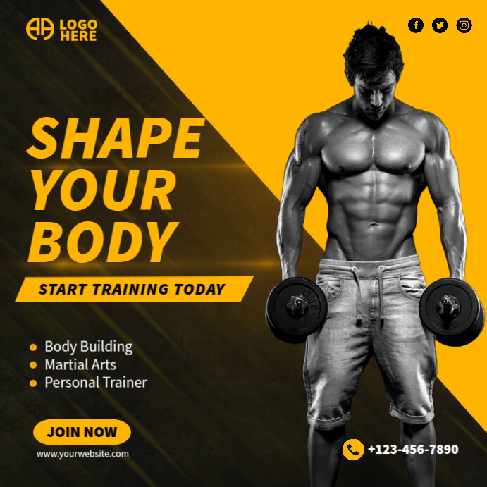 Workout Training Ads Template | PosterMyWall