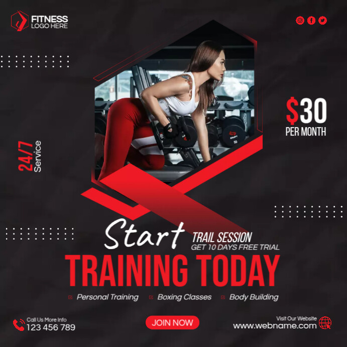 Copy of Workout Training Ads | PosterMyWall