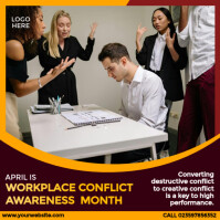สีเทา Workplace Conflict Awareness Instagram 帖子 Template