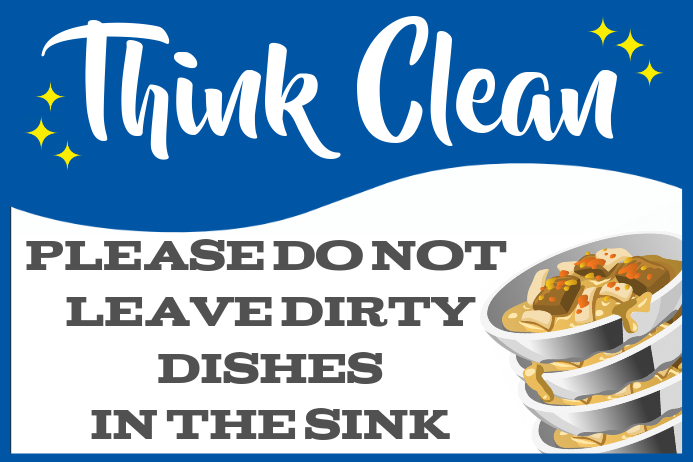 Clean Table Poster Workplace Dishes Clean